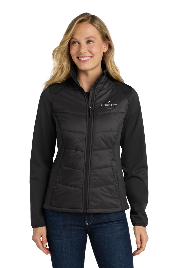 Women's Port Authority Hybrid Soft Shell Jacket (Logo) - Country Inn & Suites