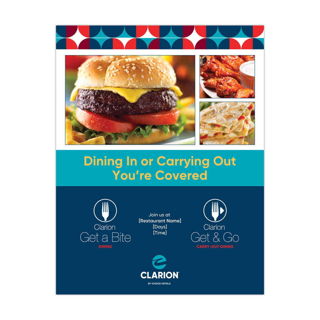 «Get & Go» Flyer marketing dans la salle - Clarion