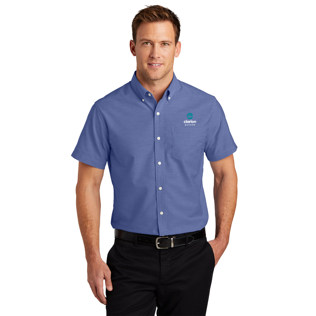 Men's Short Sleeve Super Pro Oxford - Clarion Pointe