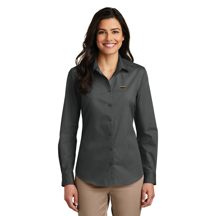 Women's Long Sleeve Carefree Poplin Shirt - Downtowner Inns