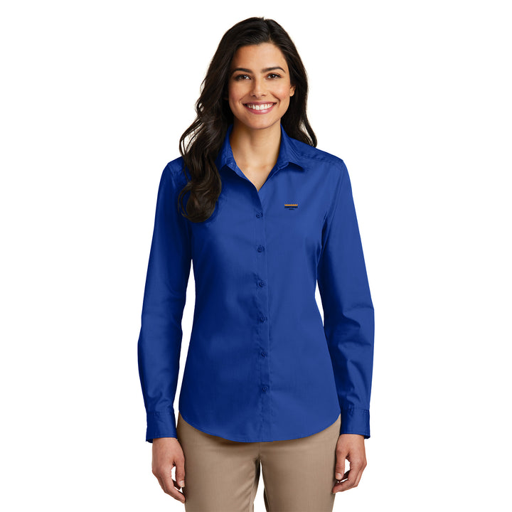 Women's Long Sleeve Carefree Poplin Shirt - Downtowner Inns