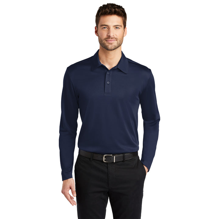 Polo de manga larga Silk Touch Performance para hombre - Econo Lodge
