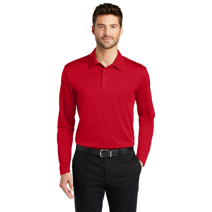 Polo de manga larga Silk Touch Performance para hombre - Econo Lodge