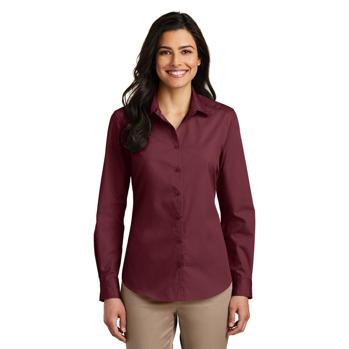 Women's Long Sleeve Carefree Poplin Shirt - Econo Lodge
