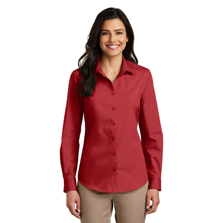 Women's Long Sleeve Carefree Poplin Shirt - Econo Lodge