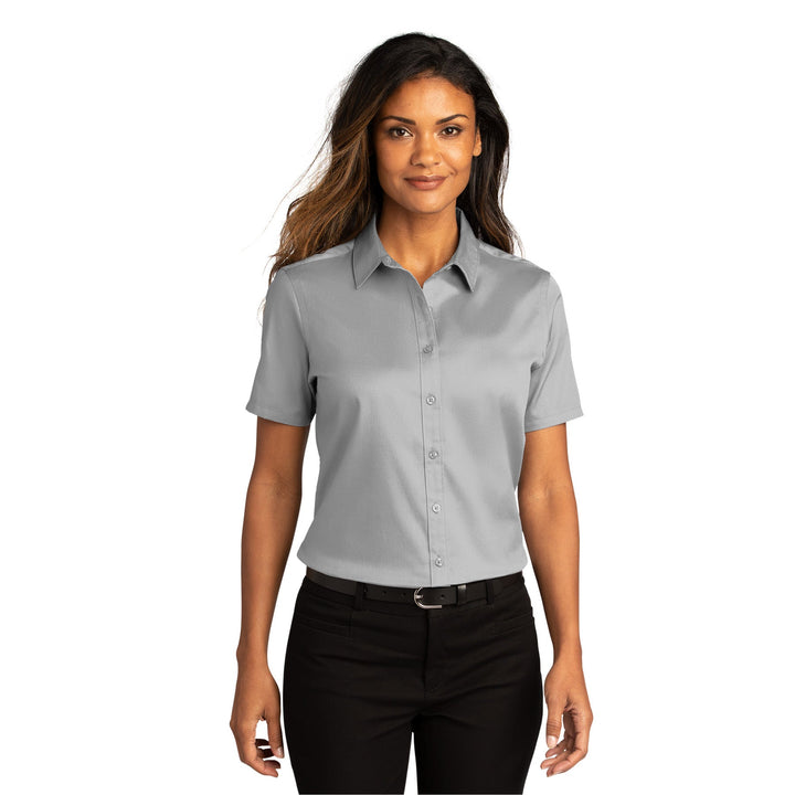 Women's Short Sleeve Superpro Twill Shirt (No Logo) - Country Inn & Suites