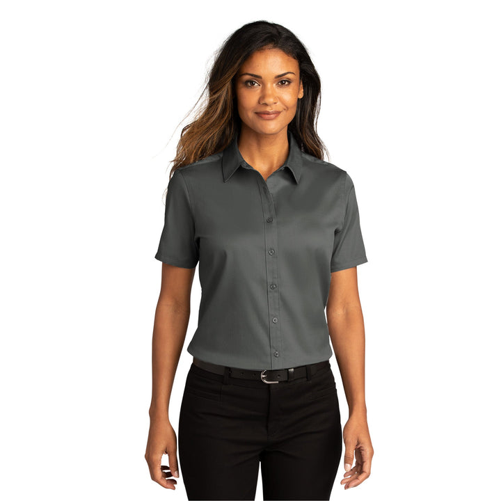Women's Short Sleeve Superpro Twill Shirt (No Logo) - Country Inn & Suites