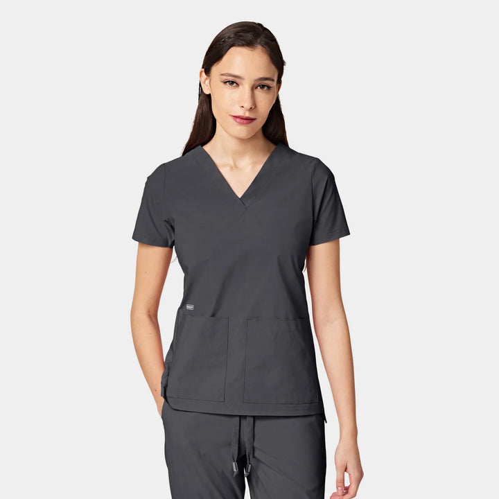 CRESSY Women's ABC Two Pocket V-Neck Scrub Top (No Logo) - Country Inn & Suites