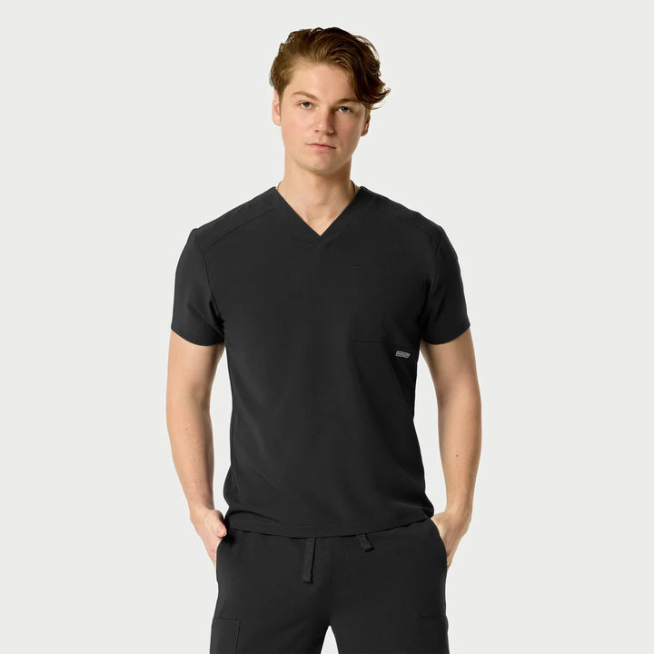 SANTIAGO Men's ABC Chest Pocket Basic Scrub Top - Quality