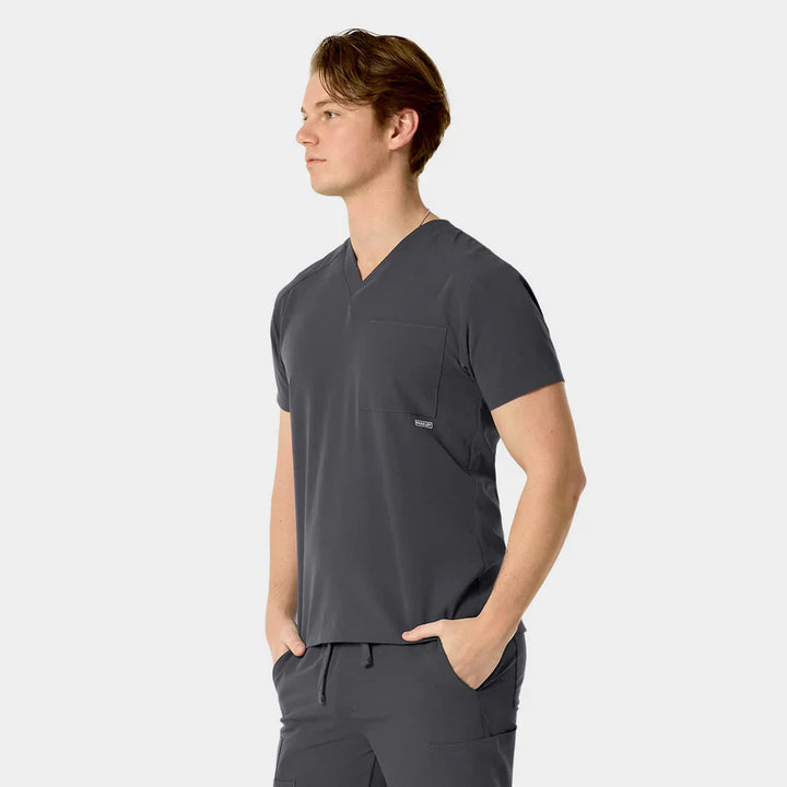 SANTIAGO Men's ABC Chest Pocket Basic Scrub Top - Quality