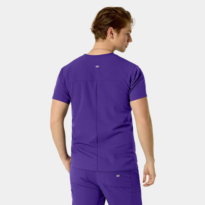 SANTIAGO Men's ABC Chest Pocket Basic Scrub Top - Sleep