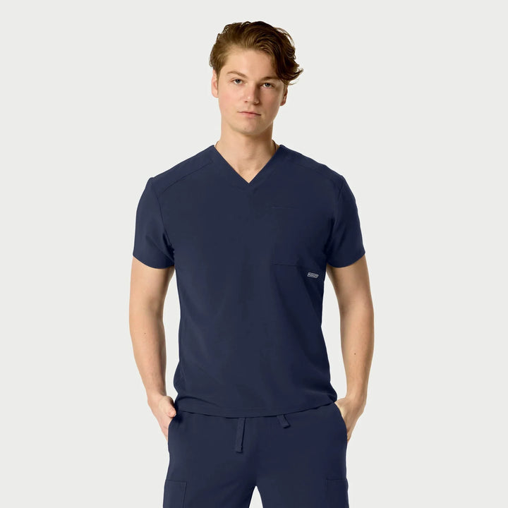 SANTIAGO Men's ABC Chest Pocket Basic Scrub Top - Comfort Suites