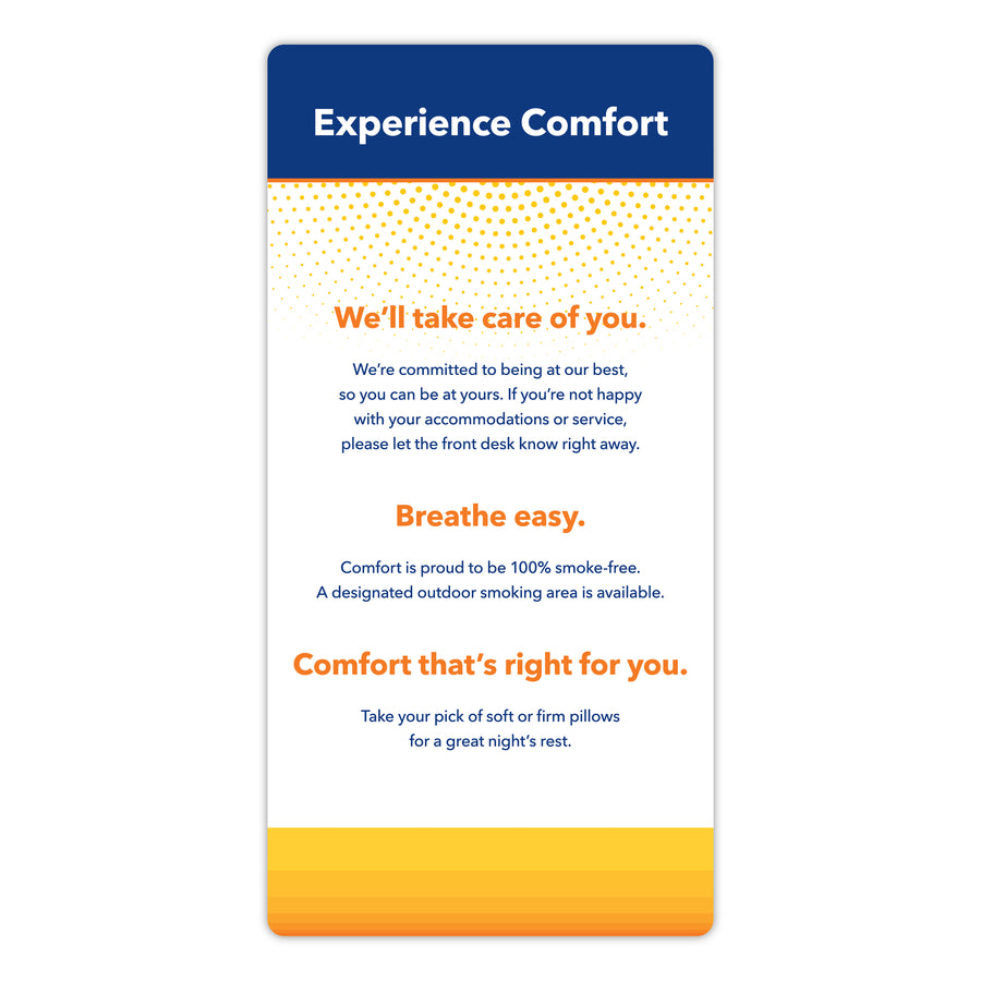 Comfort Experience Card - Sable Hotel Supply