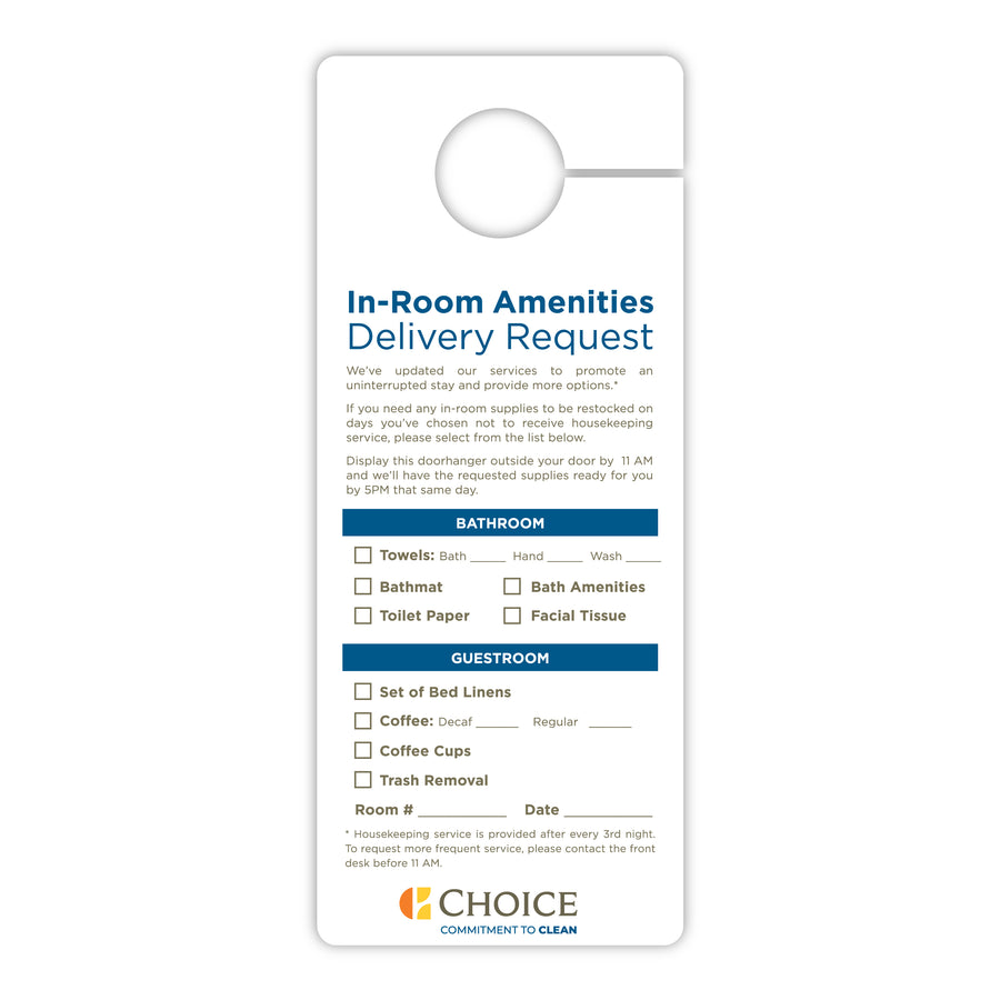 "Housekeeping On Demand" Door Hanger - Bilingual - Sable Hotel Supply