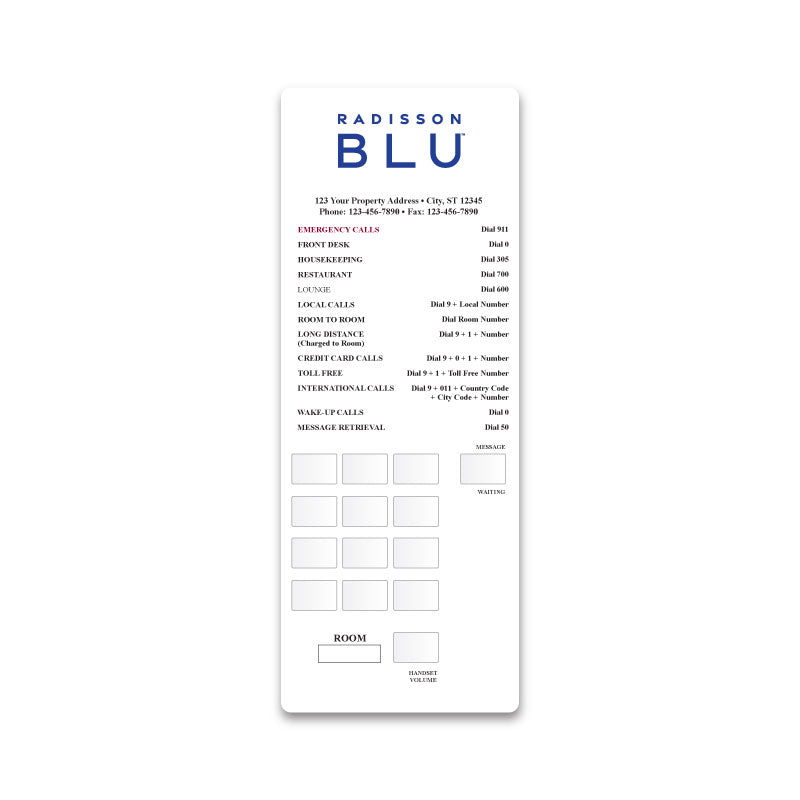Phone Plates - Radisson BLU