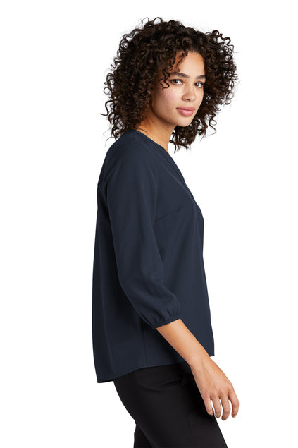 Women's Stretch Crepe 3/4-Sleeve Blouse (No Logo) - Country Inn & Suites