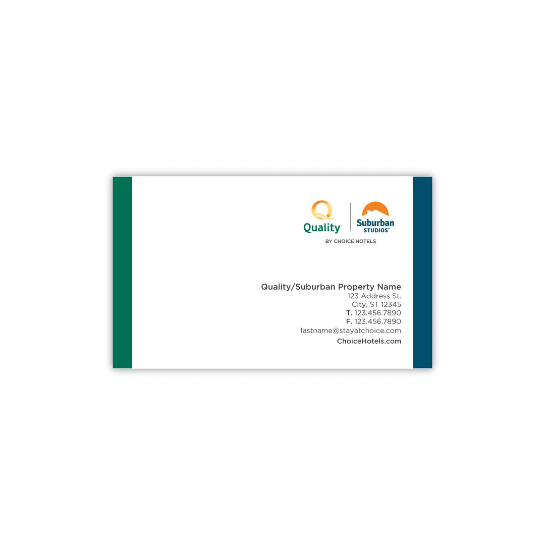 Dual-Brand Business Card - Quality Inn & Suburban Studios