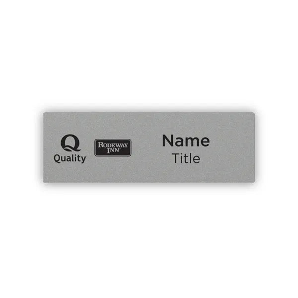 3" x 1" Dual-Brand Name Badge - Quality Inn & Rodeway Inn