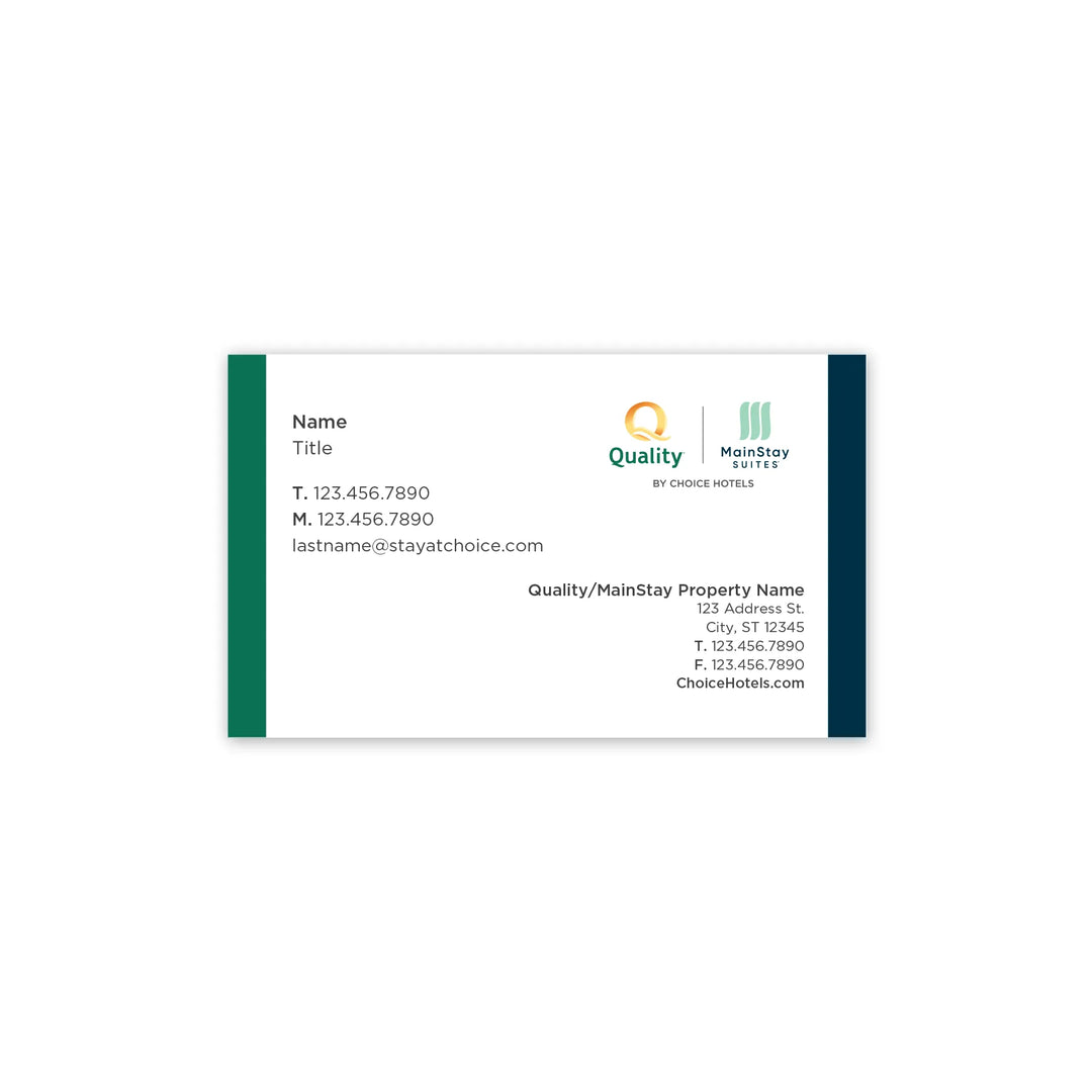 Dual-Brand Business Card - Quality Inn & MainStay Suites