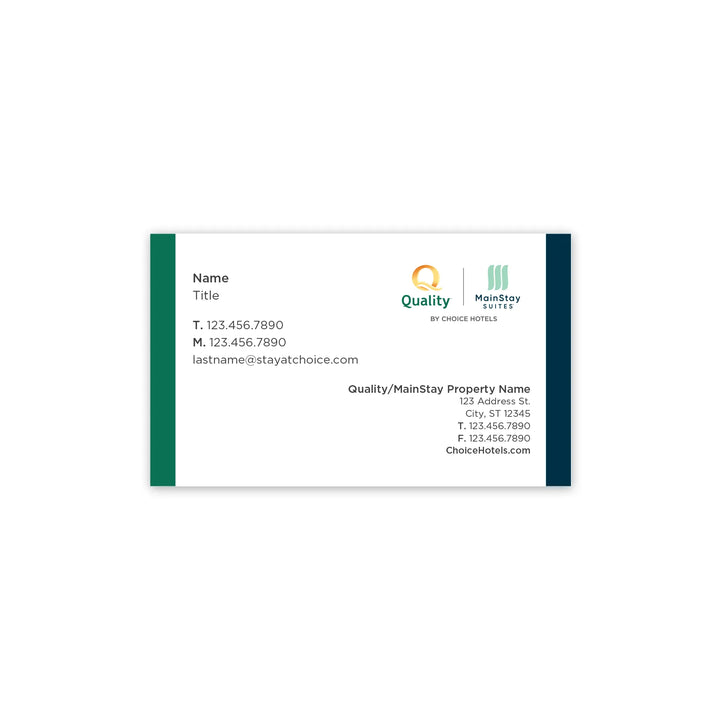 Dual-Brand Business Card - Quality Inn & MainStay Suites