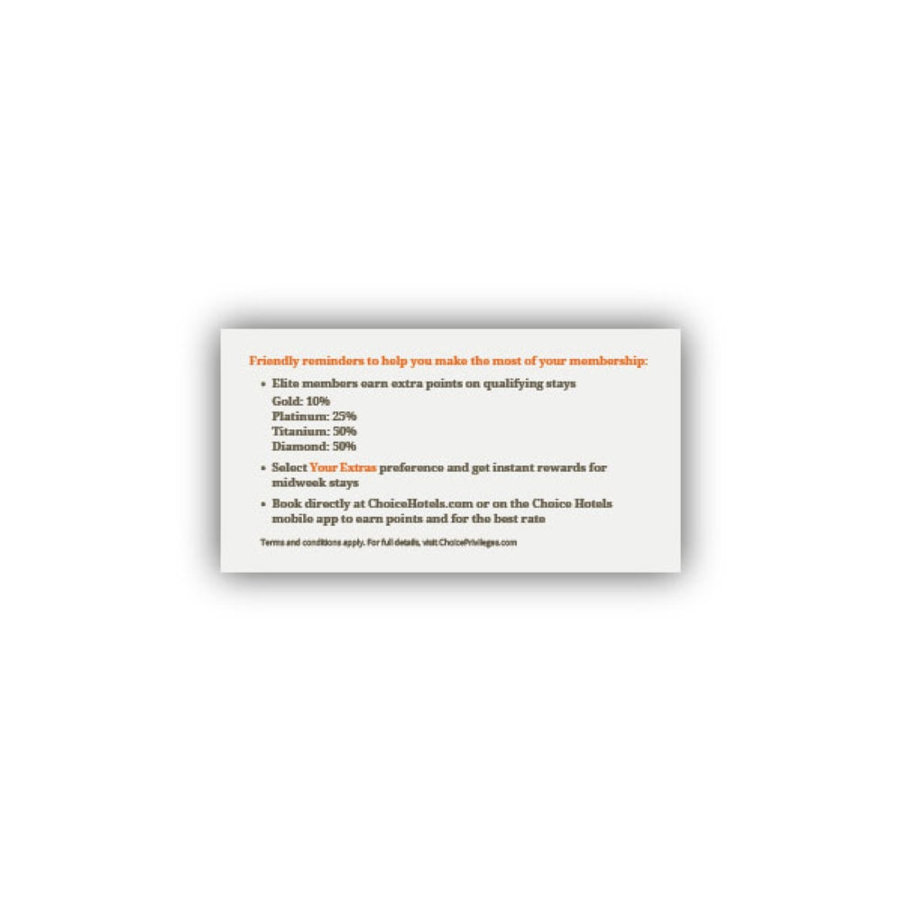 Elite Thank You Card - Choice Privileges