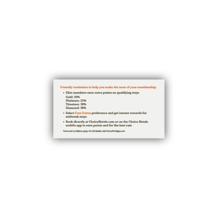 Elite Thank You Card - Choice Privileges
