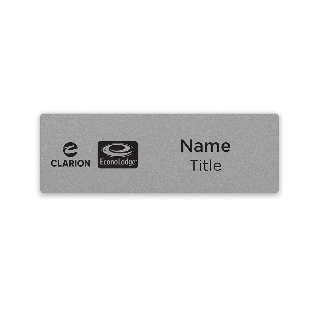 3" x 1" Dual-Brand Name Badge - Clarion & Econo Lodge