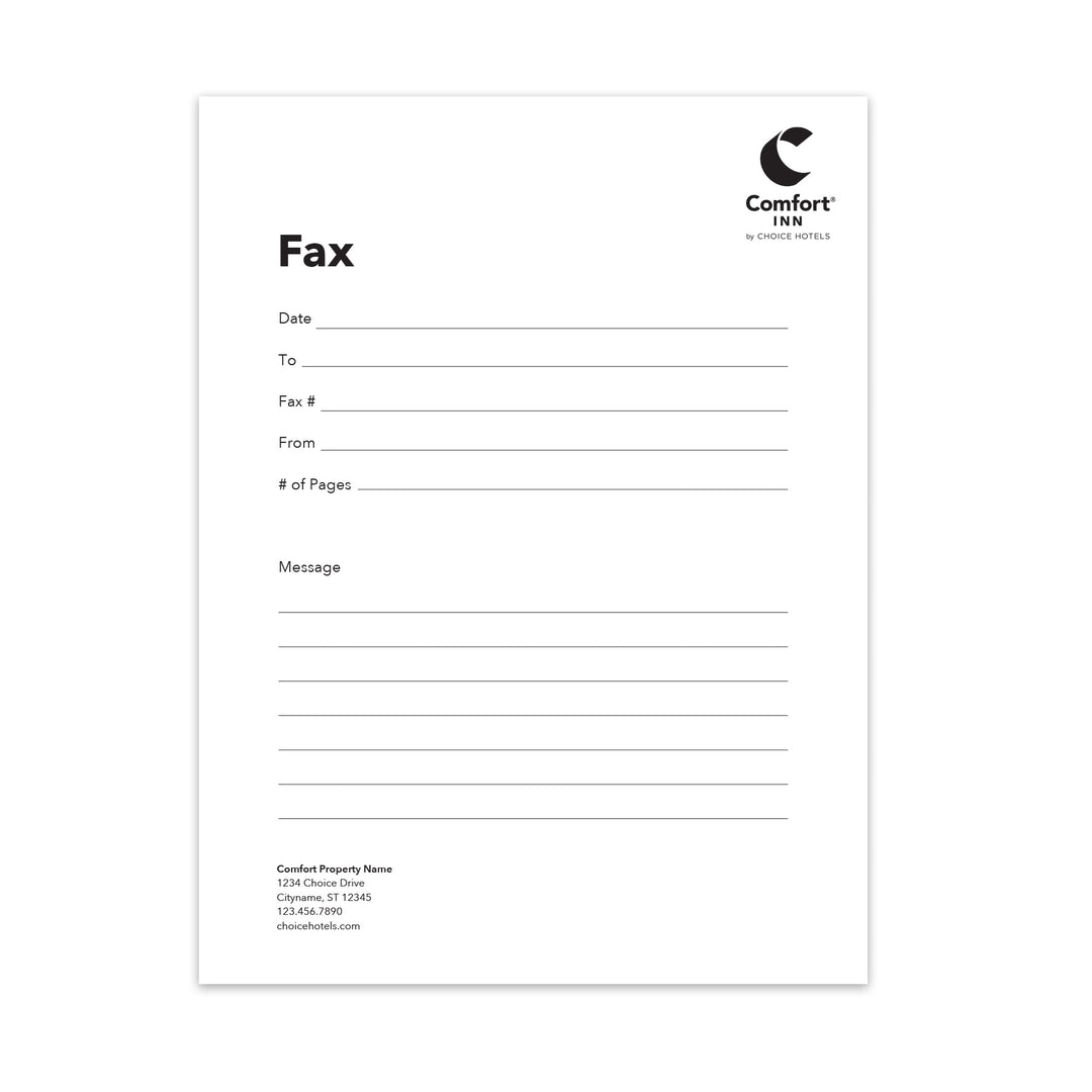 Portada del fax - Comfort Inn 