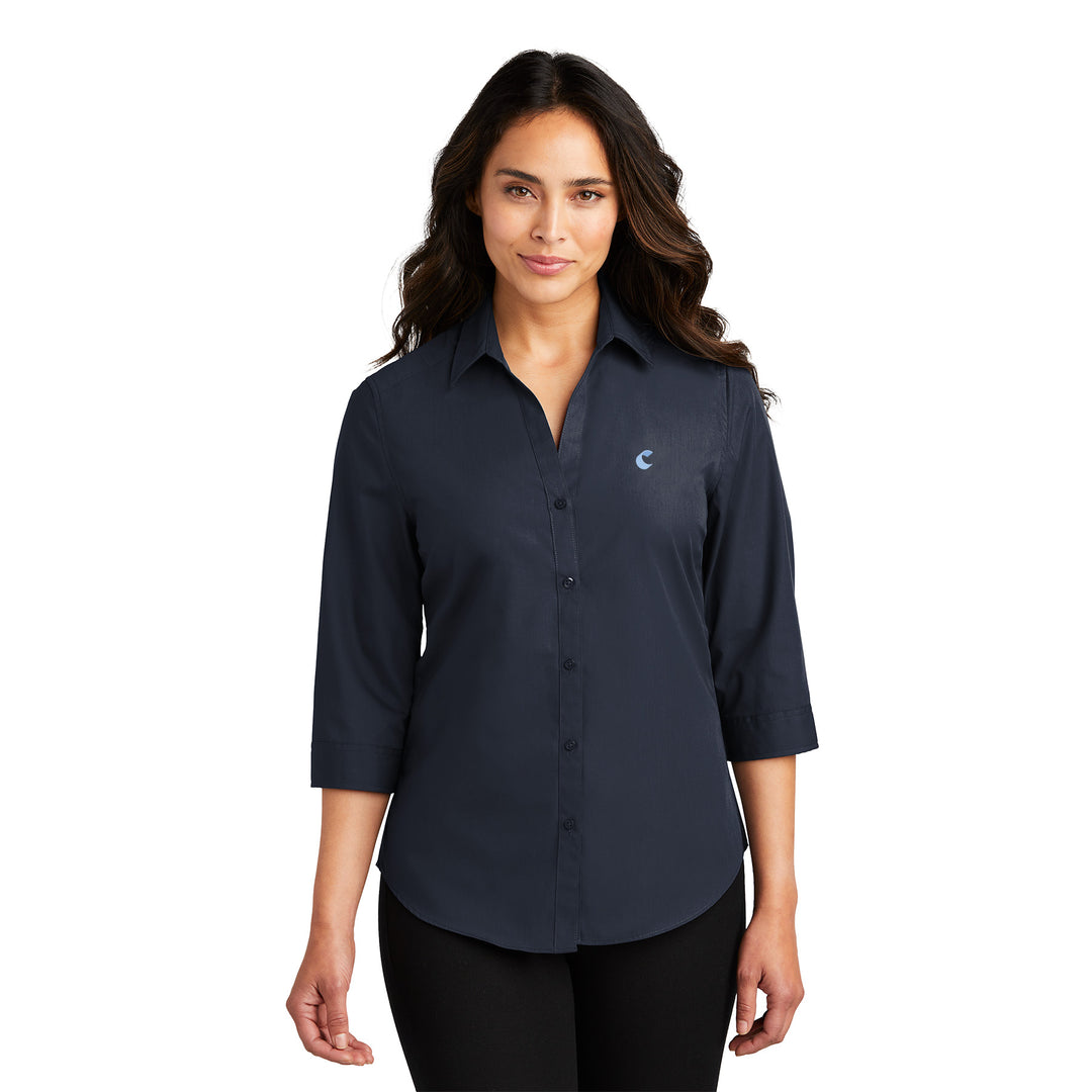 Women's ¾-Sleeve Carefree Poplin Shirt - Comfort