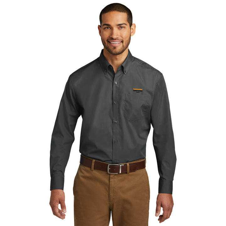 Men's Long Sleeve Carefree Poplin Shirt - Downtowner Inns