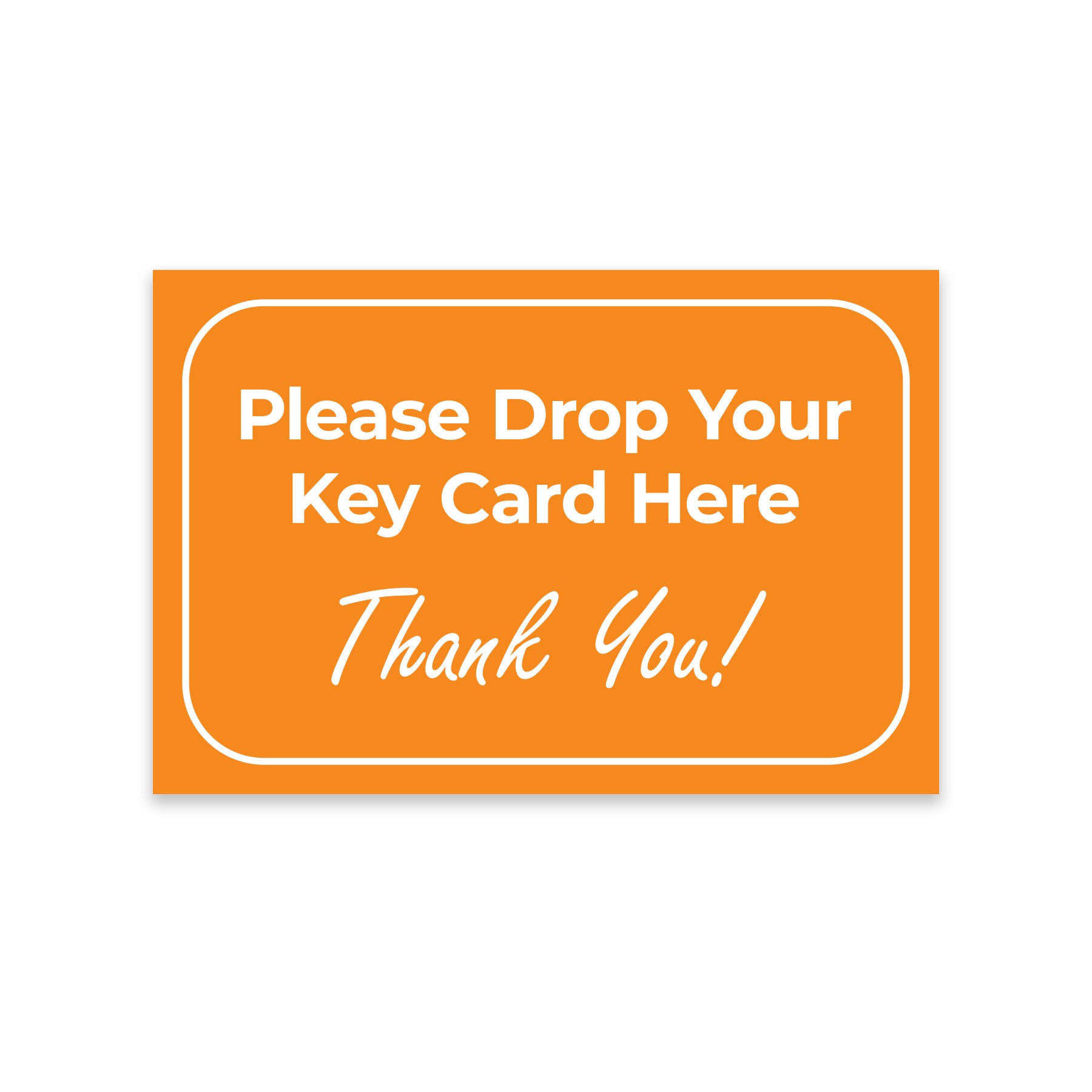 Key Card Drop Box Sign – Sable Hotel Supply