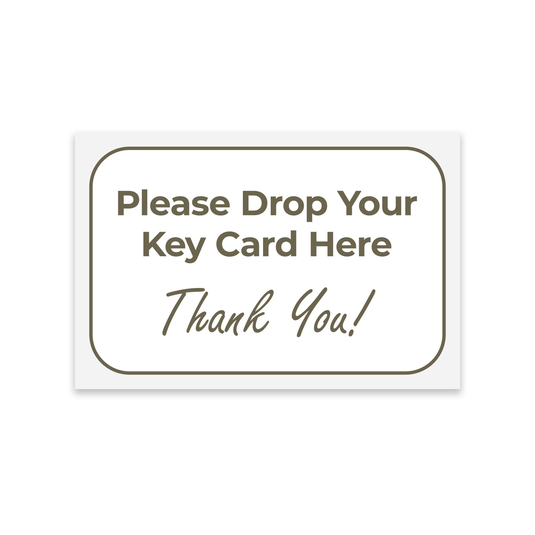 Key Card Drop Box Sign – Sable Hotel Supply