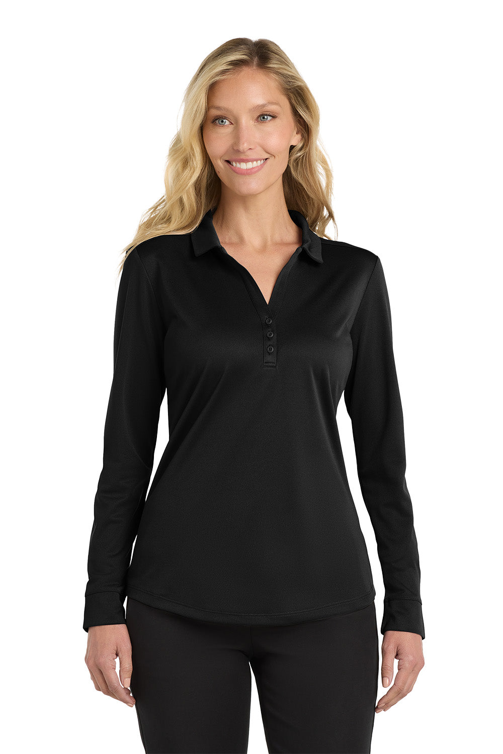 Women's Silk Touch Performance Polo -Long Sleeve- Red Roof Inn