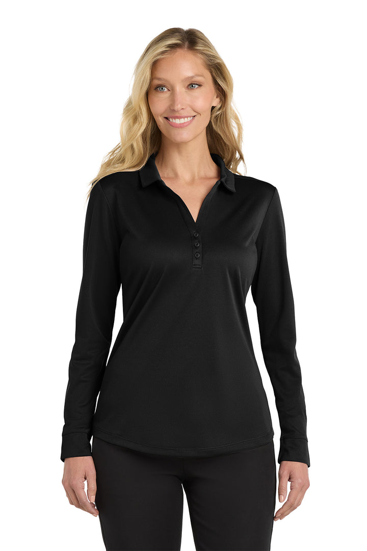 Women's Silk Touch Performance Polo -Long Sleeve- Red Roof Inn