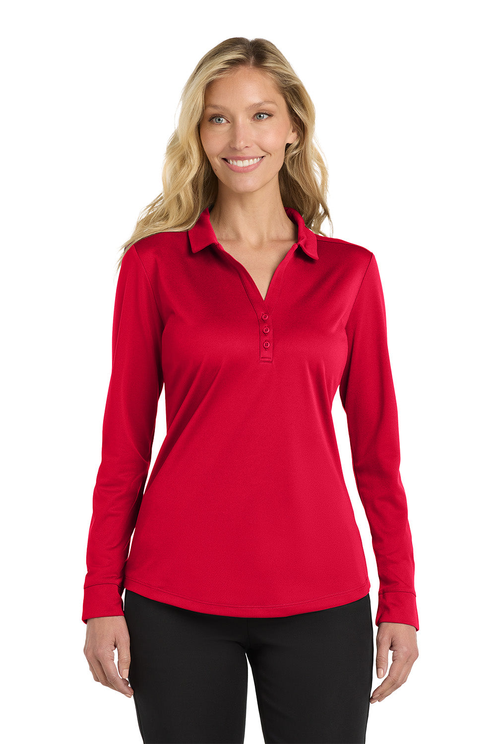 Women's Silk Touch Performance Polo -Long Sleeve- Red Roof Inn
