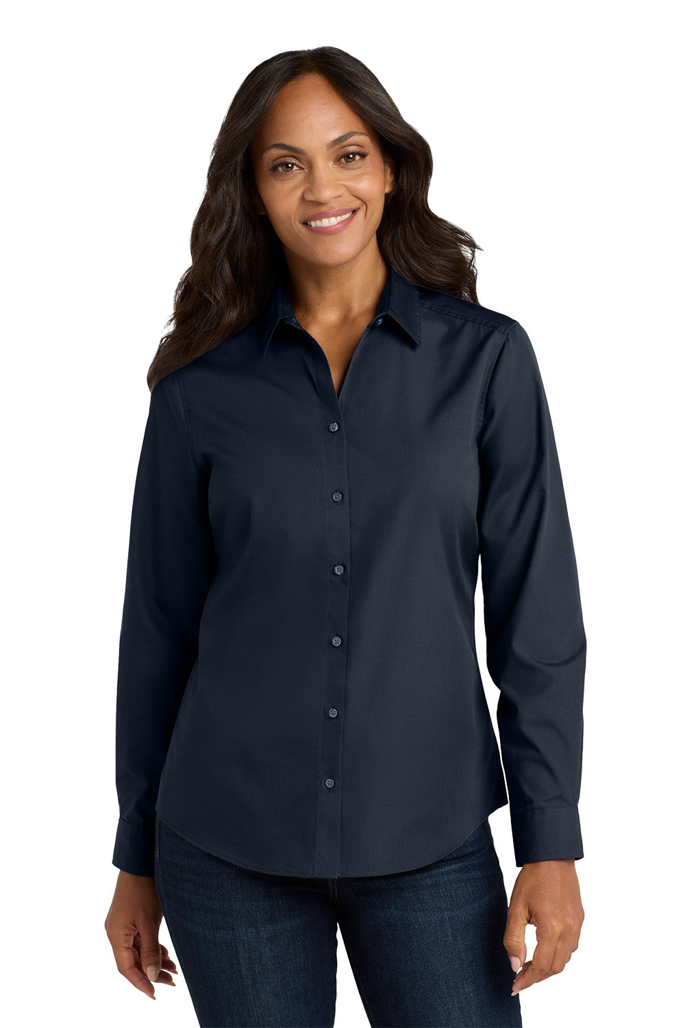 Women's Long Sleeve Carefree Poplin Shirt - Park Inn