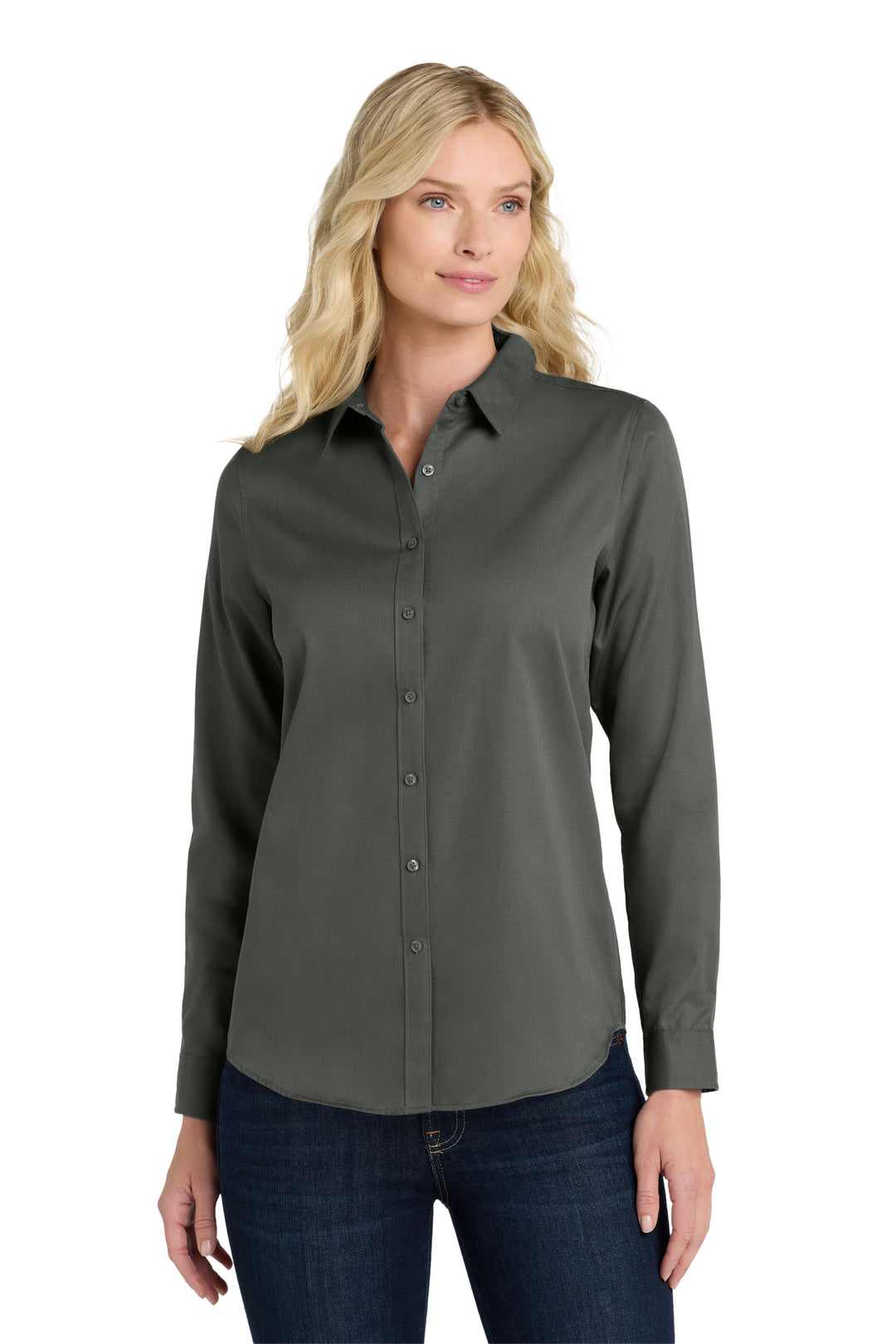 Women's Long Sleeve Superpro Twill Shirt (No Logo) - Country Inn & Suites