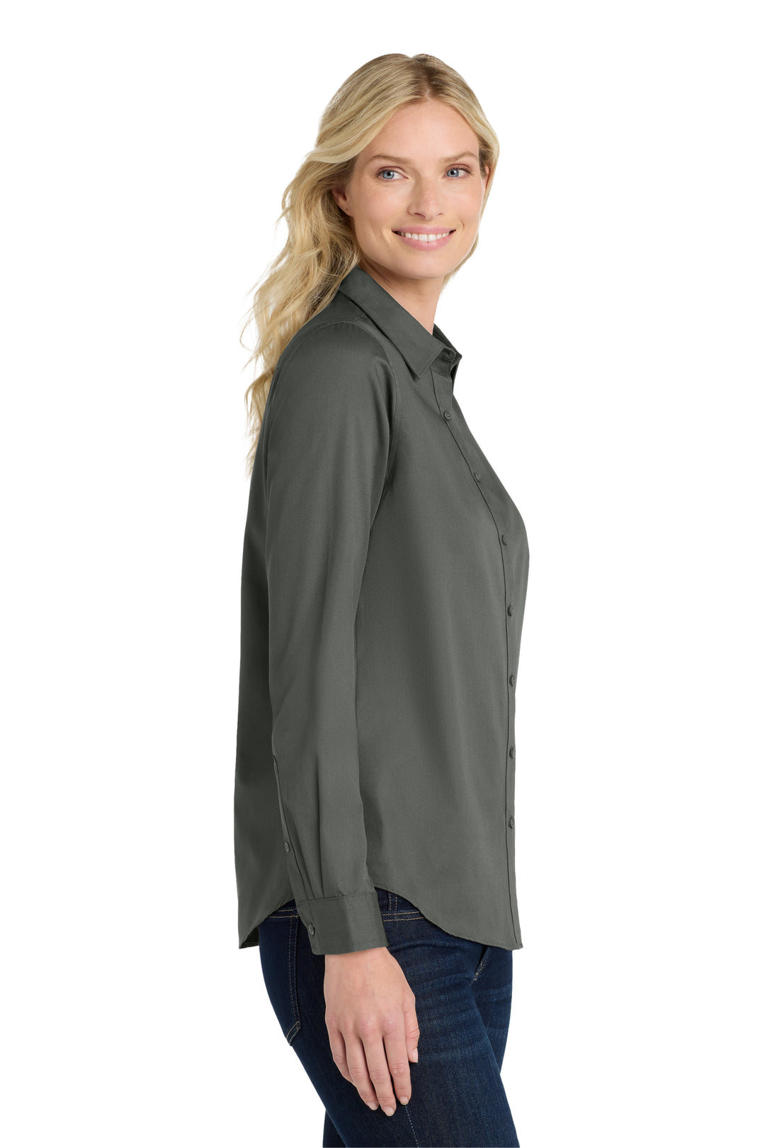 Women's Long Sleeve Superpro Twill Shirt (No Logo) - Country Inn & Suites