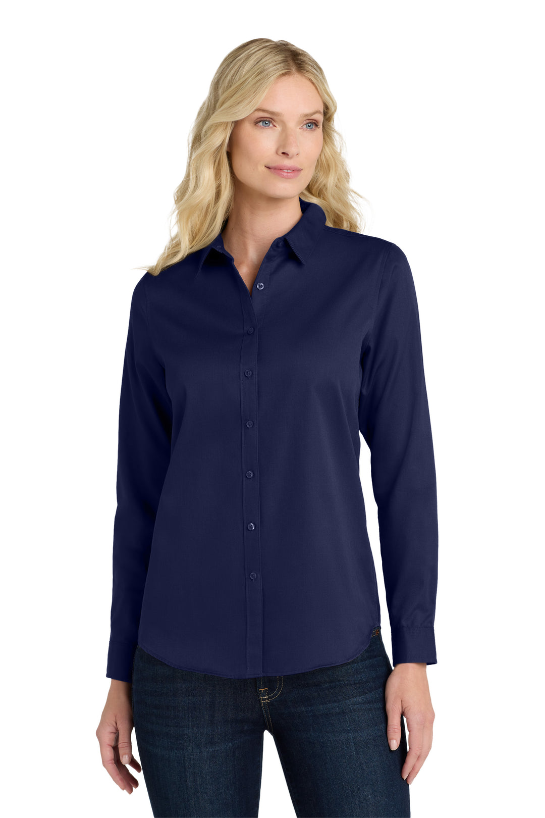 Women's Long Sleeve Superpro Twill Shirt (No Logo) - Country Inn & Suites