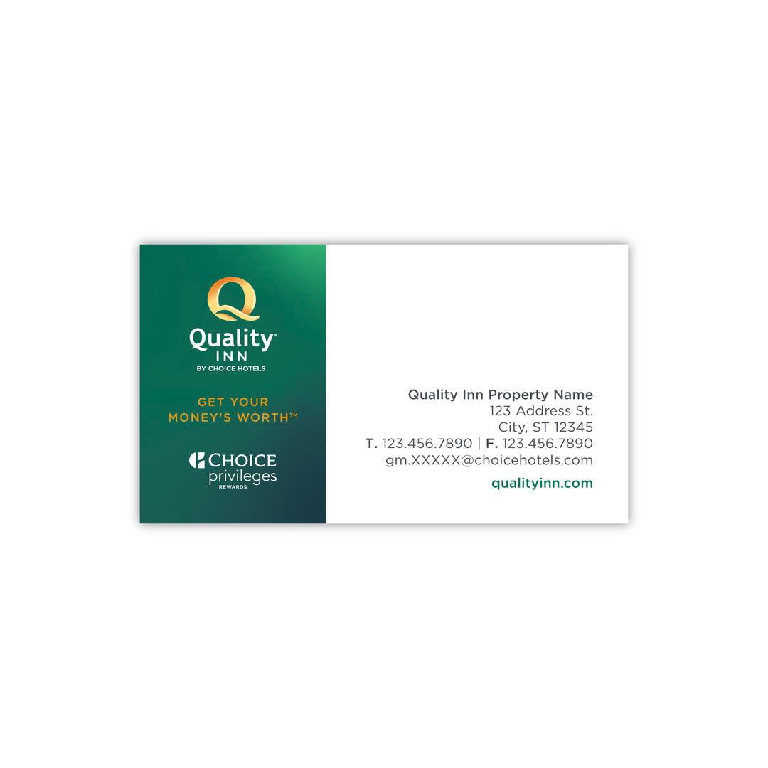 Business Card - Quality Inn – Sable Hotel Supply