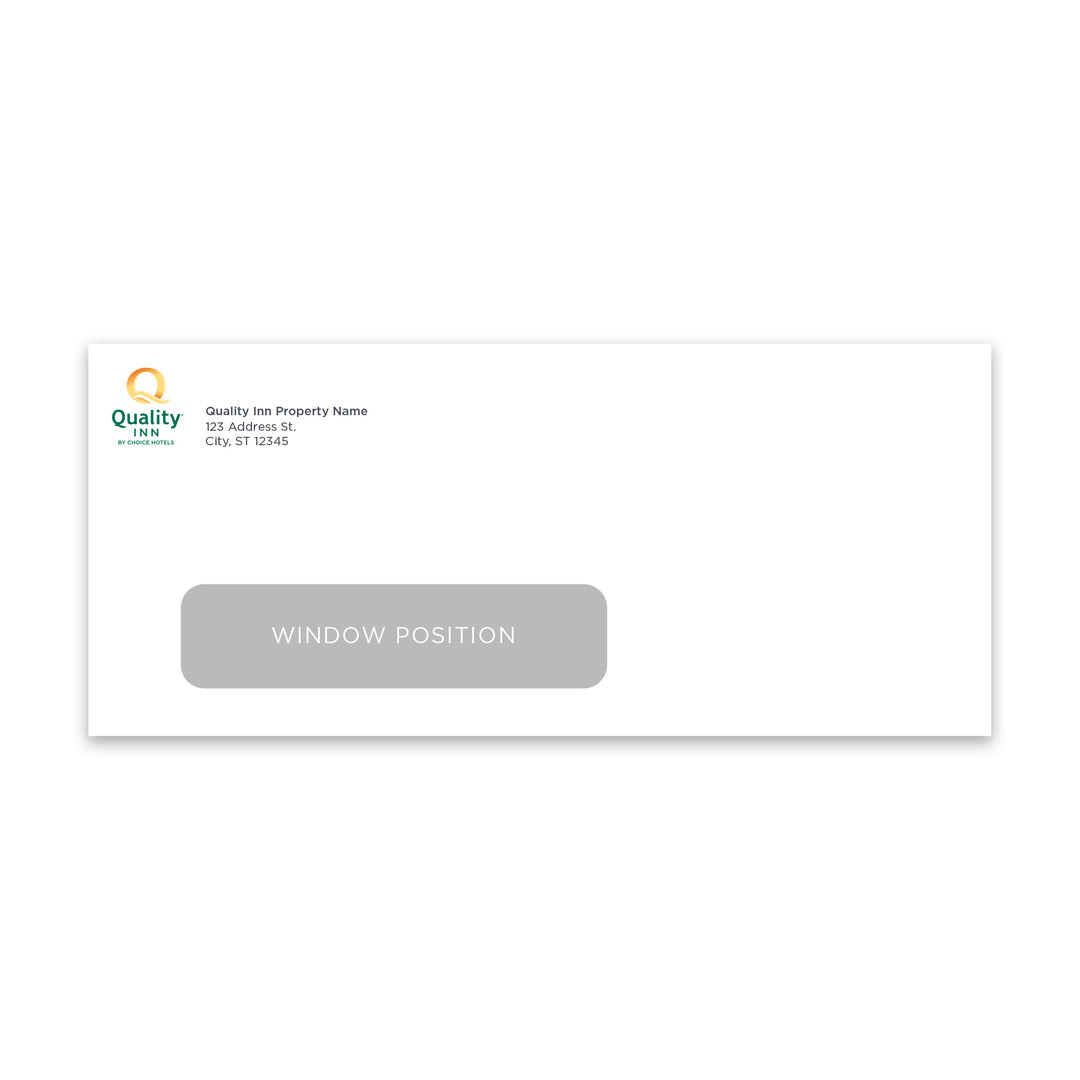 #10 Window Envelope - Quality Inn – Sable Hotel Supply