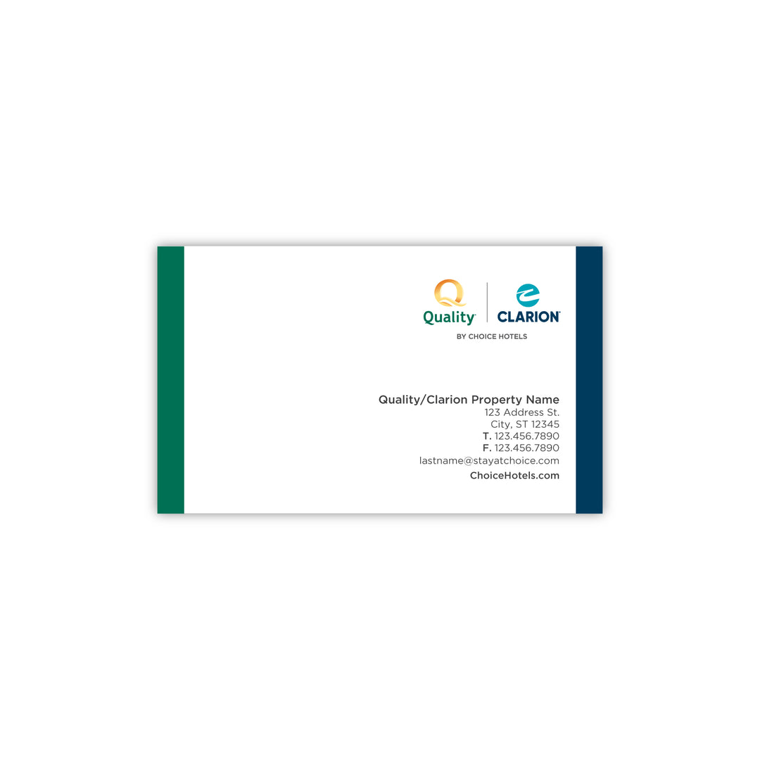 Dual-Brand Business Card - Quality Inn & Clarion
