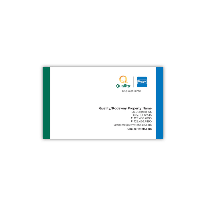 Dual-Brand Business Card - Quality Inn & Rodeway Inn