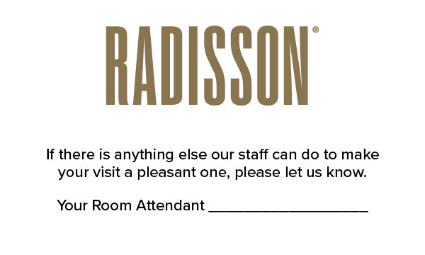 Housekeeping Card - Radisson