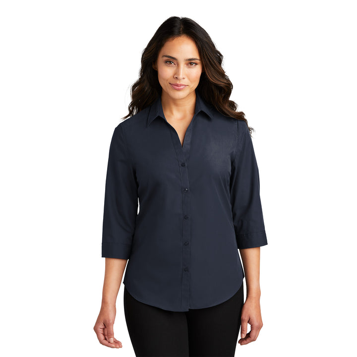 Women's ¾-Sleeve Carefree Poplin Shirt - Generic