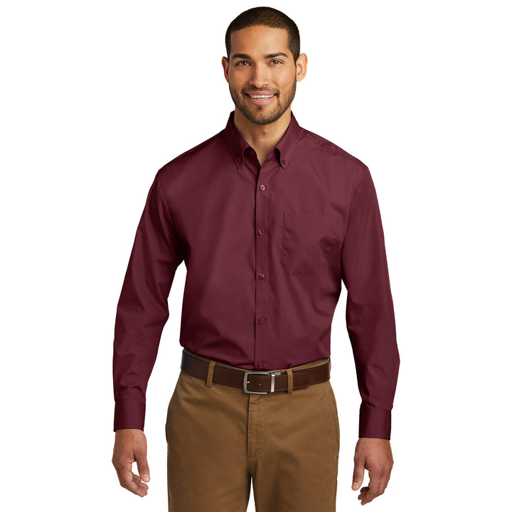 Men's Long Sleeve Carefree Poplin Shirt - Econo Lodge