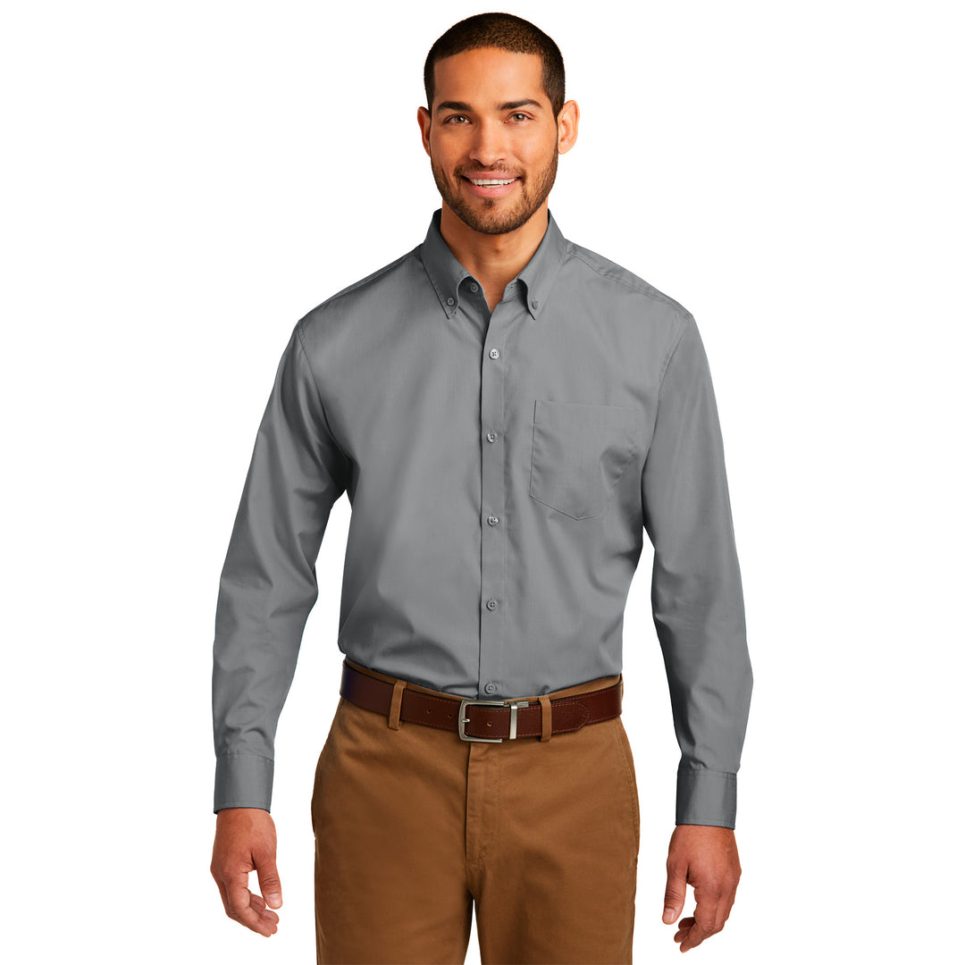 Men's Long Sleeve Carefree Poplin Shirt - Dual Brand