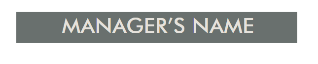 Manager on Duty Name Plate - Quality Inn