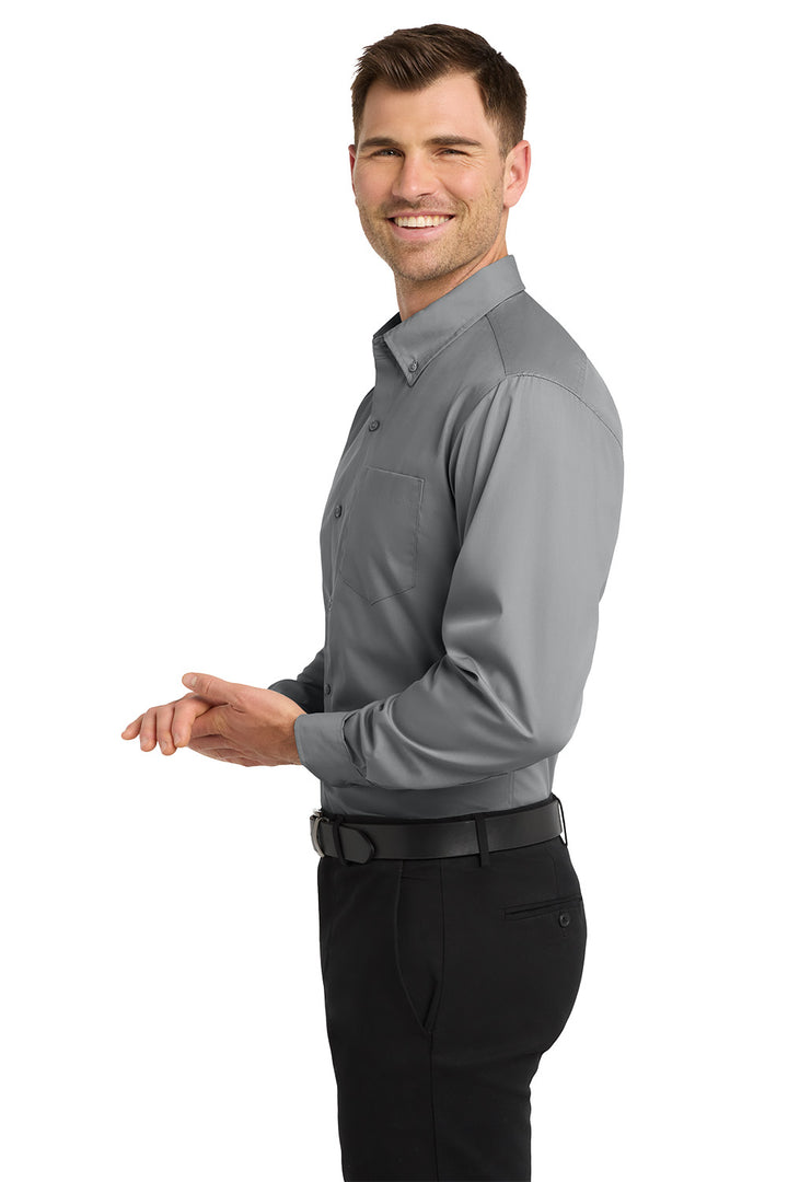 Men's Long Sleeve Carefree Poplin Shirt - Park Inn