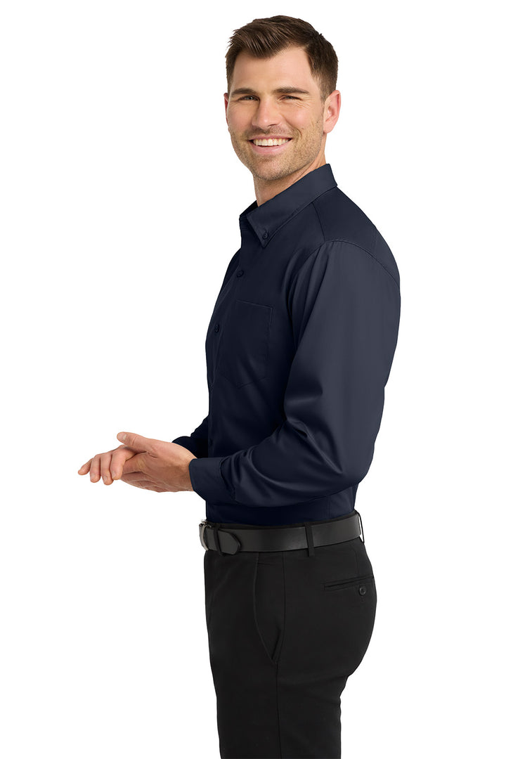 Men's Long Sleeve Carefree Poplin Shirt - Park Inn